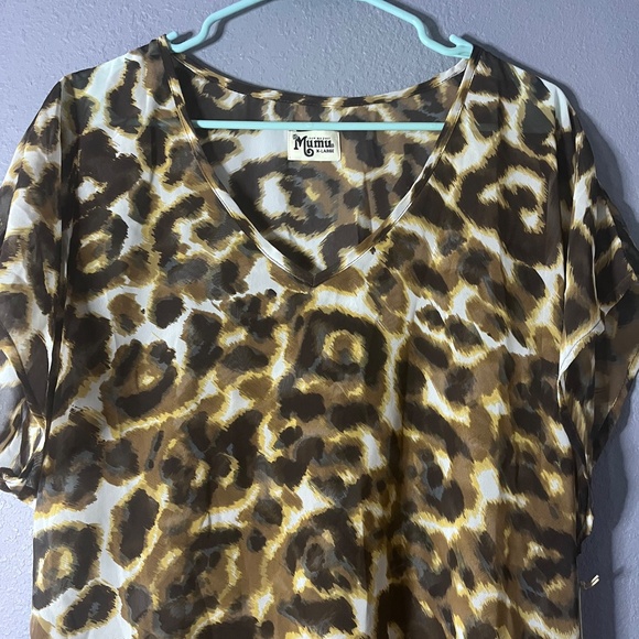 Show Me Your Mumu Original Mumu Leopard‎ Print Top Women’s Size X-Large NWT - Picture 3 of 5